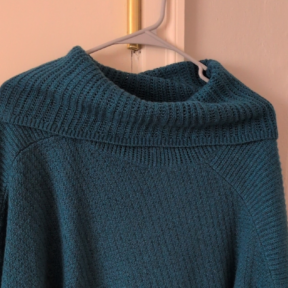 St. John's Bay Cowl Neck Sweater in Deep Teal - Picture 7 of 8